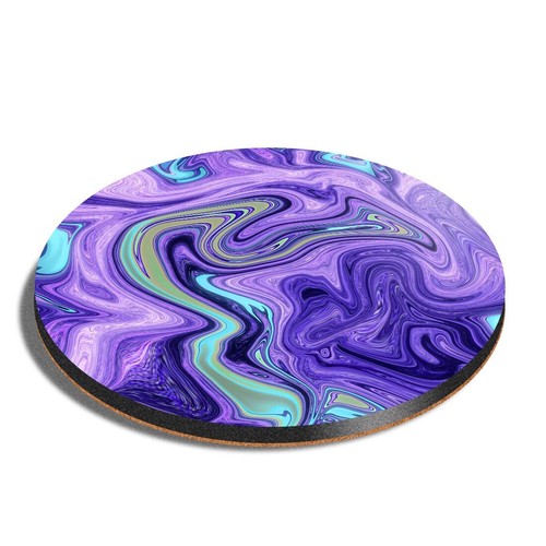 Round mdf coaster purple blue - purple,