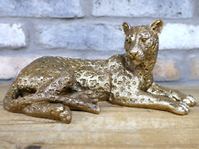 Gold Laying Leopard Ornament