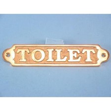 Brass Toilet Sign Metal Golden