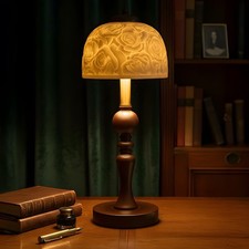 Vintage Table Lamp with Rose