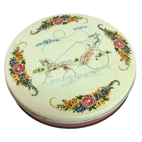Vintage round tin canister - tin,
