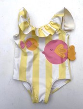 M&S Baby Girls Age 3-6 Months Swimsuit Swimwear Fish, Striped