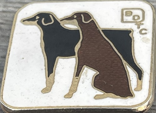 Vintage enamel dog - enamel, brooch