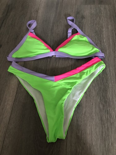 Neon bikini set - bikini,