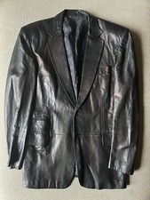 Gucci Black Leather Blazer Size 48