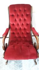 Vintage chesterfield type rocking chair red velvet