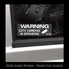 Warning CCTV Cameras in operation - Window Sticker / Sign - Security - Theft