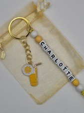 Personalised Lemonade Keyring,drink gift, Lemonade name tag, bag charm, Summer