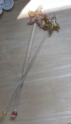 Hand blown yellow glass - 2,
