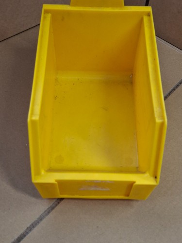 Yellow plastic storage bin - yellow,