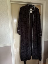 H&M Classic Collection Organic Cotton Black Belted Robe L / XL Dressing Gown