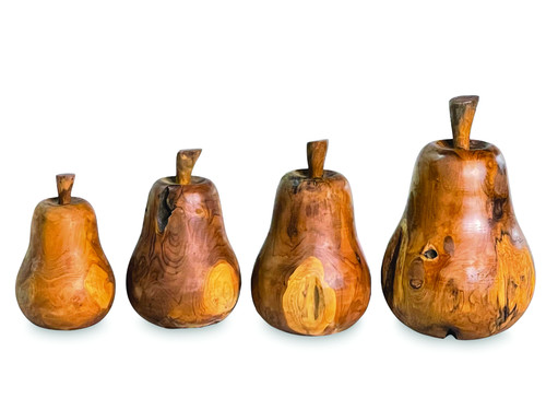 Pear ornaments set teak - pear, 4