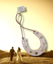 20 White Wash Wooden Horseshoe