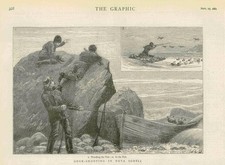 1881 - Antique Print CANADA Nova Scotia Duck Shooting Tub Men Boat   (164A)