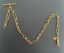 single albert  belcher link gold plated albert  pocket watch chain fob peaky