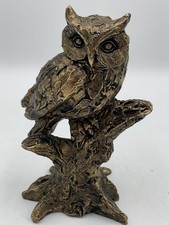 Bronze Owl Statue, Owl Figurine, Animal Figure, Miniature Owl Sculpture, Collect
