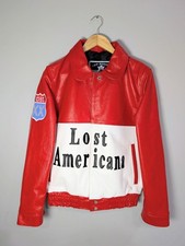 Machine Gun Kelly Lost Americana Red & White Leather Bomber Racing Jacket MGK