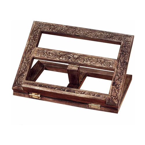 Ornate carved wooden bible - ornate,