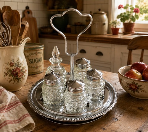 Vintage tabletop cruet set - tabletop,