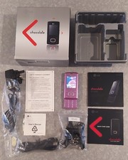 LG Chocolate KG800 Slider Mobile Phone (Lilac / Pink) with Box & Wires etc RARE