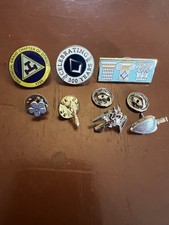Collection x 7 Masonic Lapel Pins incl. Lodge Officer Pins & Foget Me Not
