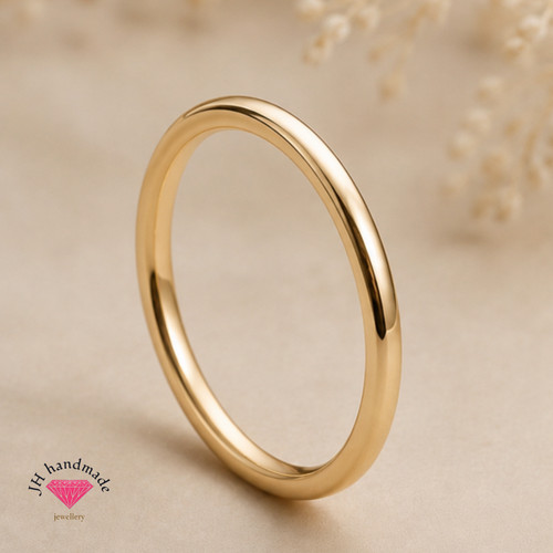 9ct solid gold plain stacking - solid,