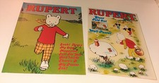 2x Vintage RUPERT THE BEAR POSTER COMICS no.1 + no.2 Jeenaroy UK 1976 HIGH GRADE