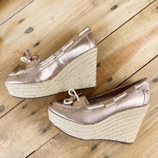 Sebago Rose Gold Rope Wedges