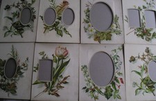 8 VICTORIAN PHOTO FLORAL ALBUM PAGES