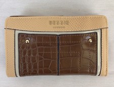 Bessie Women’s Brown Leather Croc Style Wallet Purse 