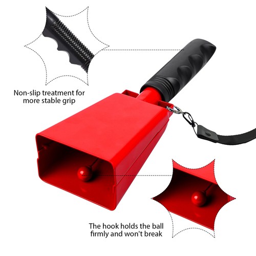 2pcs red cowbell with - 2pcs,