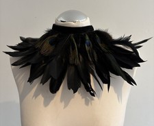 Peacock feather collar unique