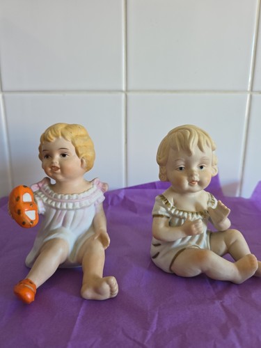 Pair vintage bisque - pair,