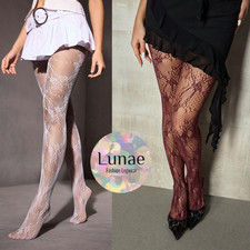 fishnet tights floral RETRO LACE pattern mesh mod 8/10/12/14 cottage retro rave