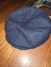 Tweed Flat Cap Hat - Heritage Traditions - age 3-6 years blue herringbone