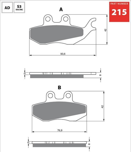 S33 front brake - pads, rieju