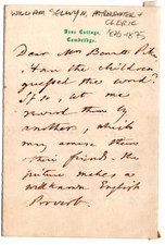 William Selwyn (1806-1975) Signed Letter / Autographed Astronomer Cleric