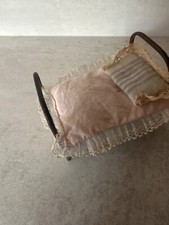 Vintage  1940’s  German Dolls House metal frame  Bed With Original Hair Mattress