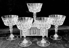 Cristal D'Arques Durand “Chantelle” 5 X Glass Vintage Champagne Saucers