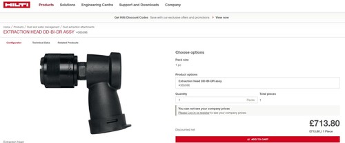 Hilti drill extraction head - hilti,