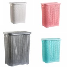 Large Plastic Laundry Basket Clothes Washing Bin Hamper Storage Organiser