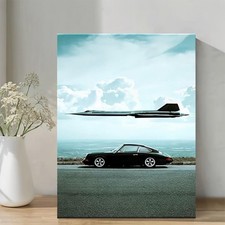 Classic Car and Stealth Jet