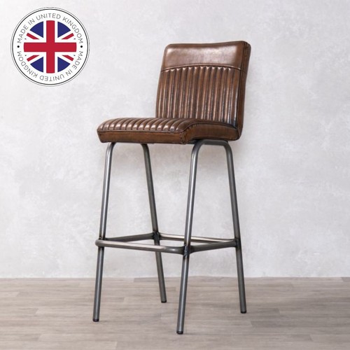 Brown bar stool gunmetal retro - bar,