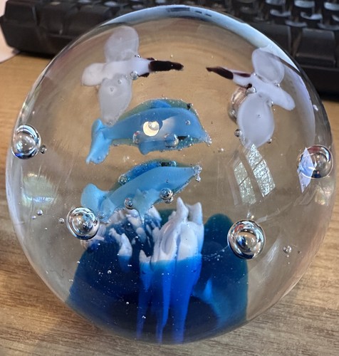 Vintage blue art glass - blue,