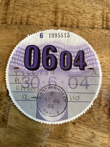 Old tax disc - old,