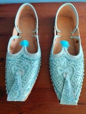 Ladies jewelled Wedding Flat Shoe Jutti Mojari Khussa size 6, unworn
