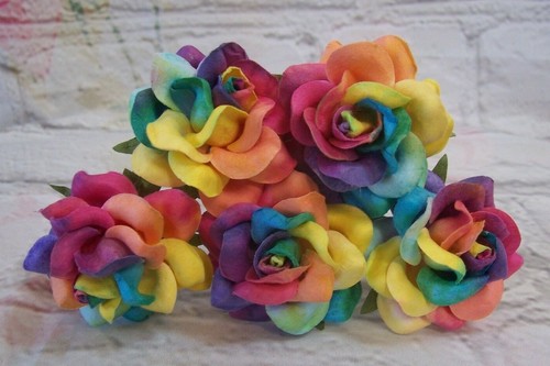 Mulberry paper roses flowers - mulberry,