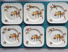 Staffordshire "Parrots" Side Plates x6. 