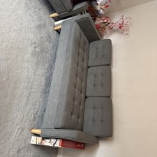 Modern Style Grey Fabric Thick 3 Seater Corner Sofa
