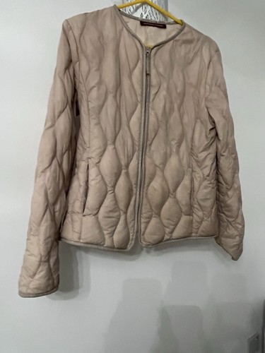 Light beige feather jacket - beige,